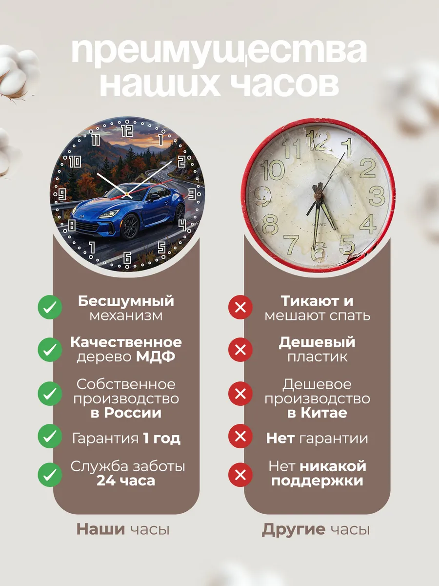 Часы настенные "Subaru BRZ" — фото 2