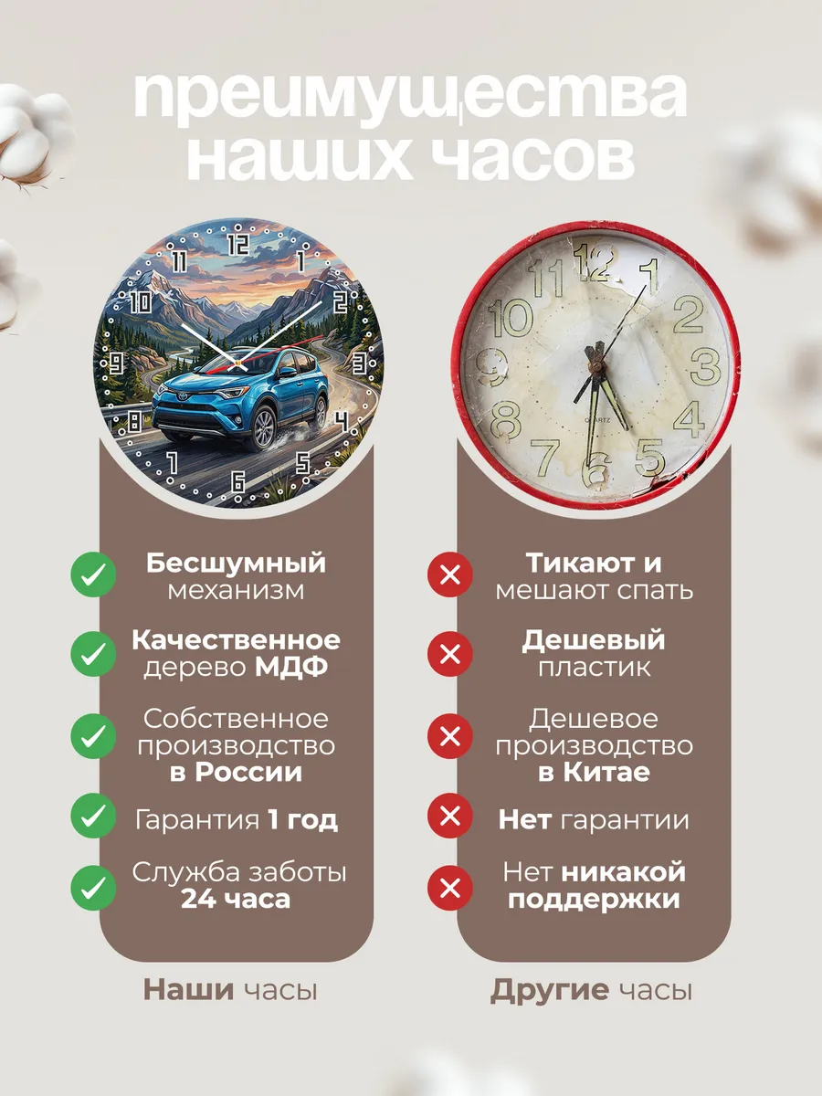 Часы настенные "Toyota RAV4" — фото 2