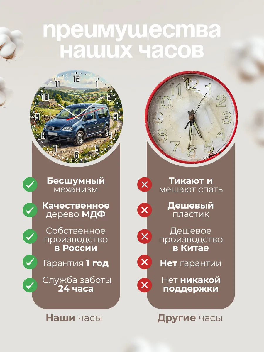 Часы настенные "Volkswagen Caddy" — фото 2