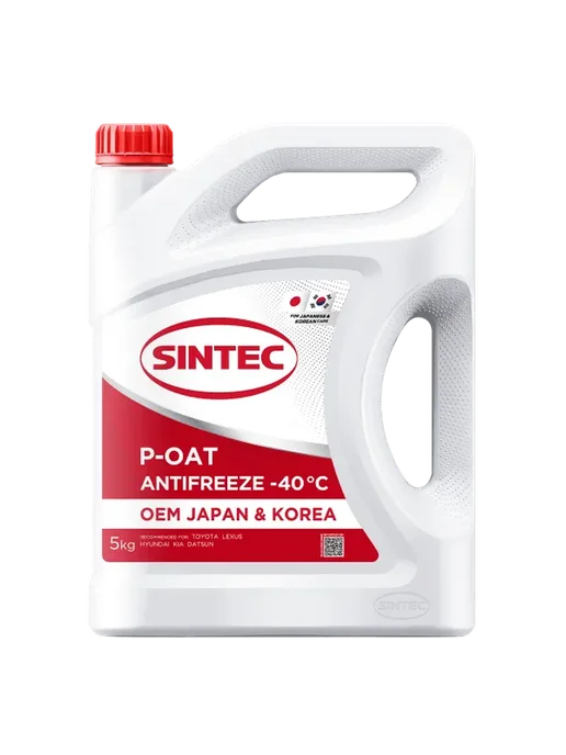 SINTEC Антифриз Antifreeze OEM Japan Korea P OAT зеленый -40 5кг, 5 л