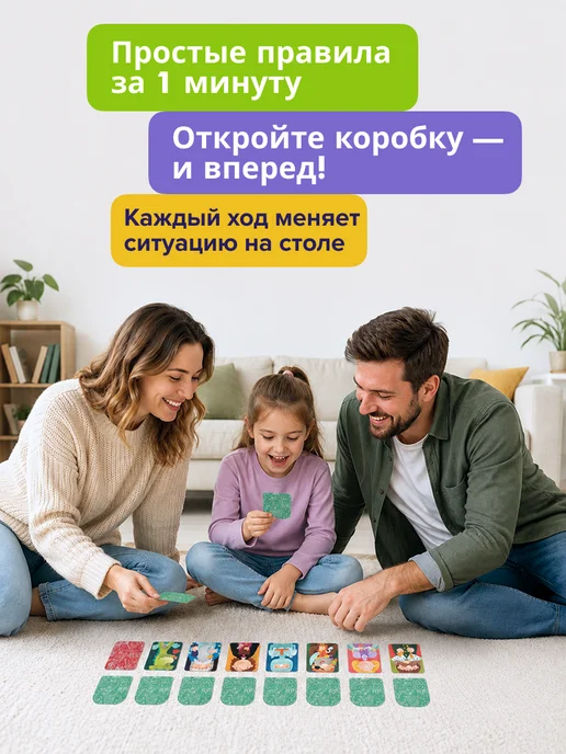 Простые правила Настольная игра Шапка-невидимка для детей Найди пару, мемори, голубой, фото 3