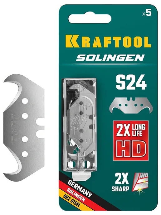 Лезвия крюковидные KRAFTOOL Solingen (5 шт SG-S24), 5 шт