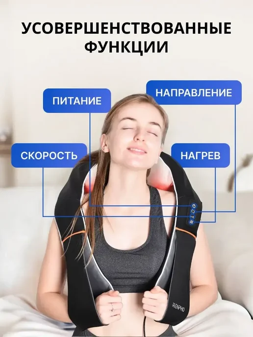 RENPHO Массажер для шеи и плеч Shiatsu Neck & Shoulders RF-SNM060, черный, фото 3