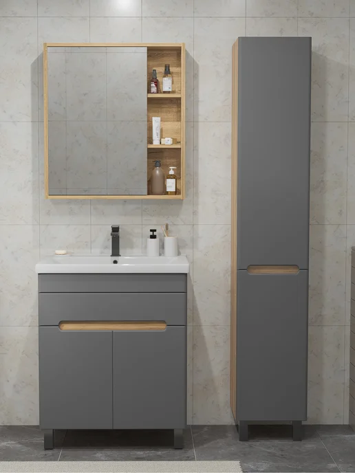 SANSTAR Тумба напольная Модена 70 Без раковины, серый, фото 2