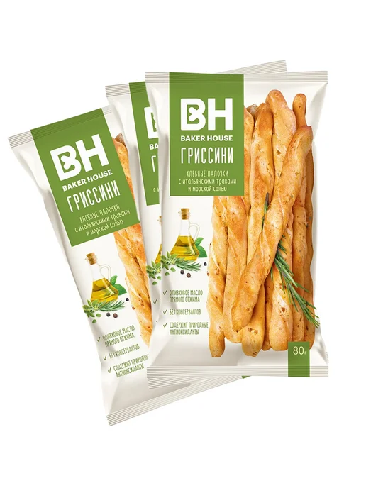 Baker house Хлебные палочки с итальянскими травами и солью, 3шт по 80 гр, 3 шт, 80 г, фото 8