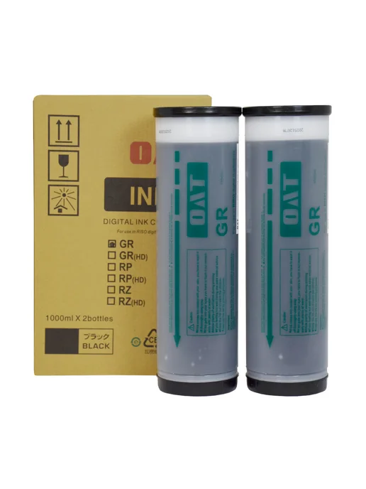 OAT 2 штуки. Краска RISO для GR RC RA черная 1л (OAT) (маленькая, 1 л, фото 2
