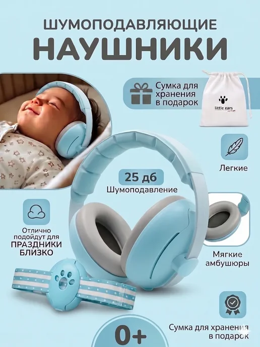 Наушники противошумные детские, голубой, фото 2