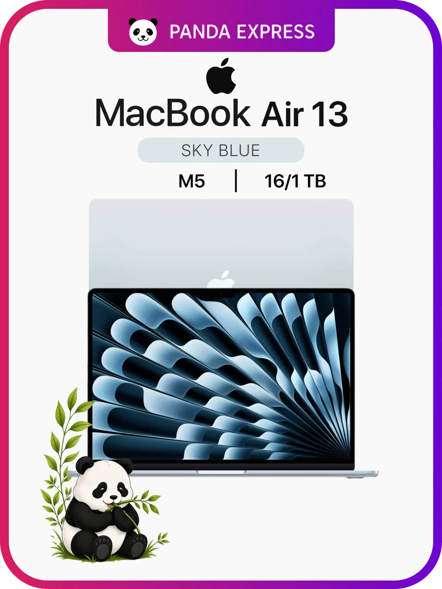 13" Ноутбук MacBook Air, M5, 16 1TB, Sky Blue Apple 1292378470 купить за 153 851 ₽ в интернет‑магазине Wildberries