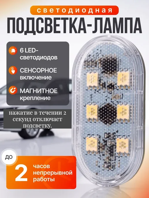 Подсветка в салон автомобиля, на магните, вариант