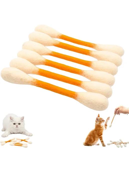 Набор игрушек для кота с котн, 6 шт, мячи и верёвки, для зу, 6 шт, фото 5