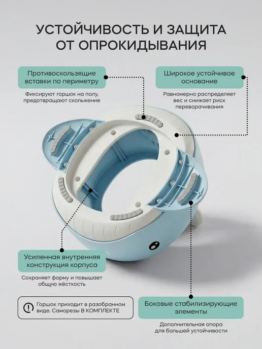 Горшок детский, голубой, фото 5