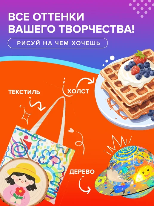 Акриловые маркеры, набор для рисования 80 цветов, 80 цв., фото 4