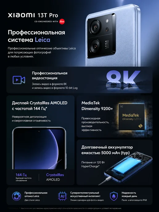 Смартфон Xiaomi 13T Pro 12/512 ГБ, черный, фото 7