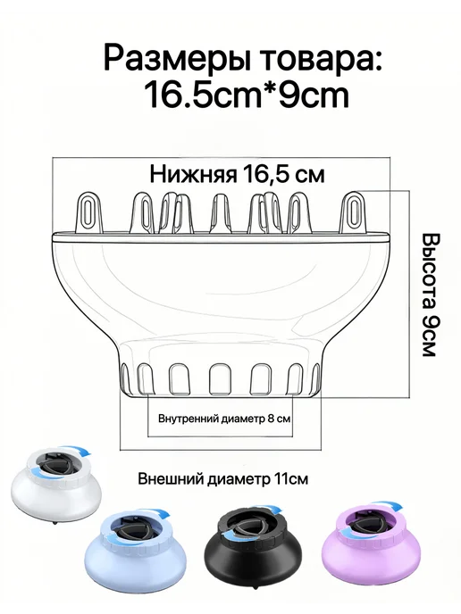 Диффузор для фена универсальный, насадка для кудрей（Белый）, черный, фото 2