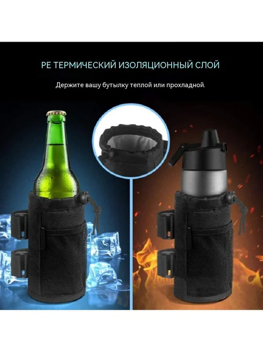 Держатель бутылки для велосипеда, черный, фото 8