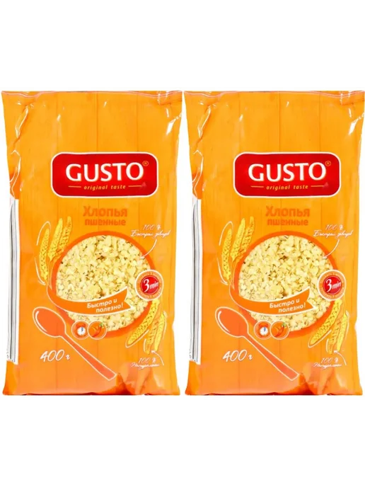 Gusto Хлопья пшенные, 400 г, 400 г, в упаковке 850 г