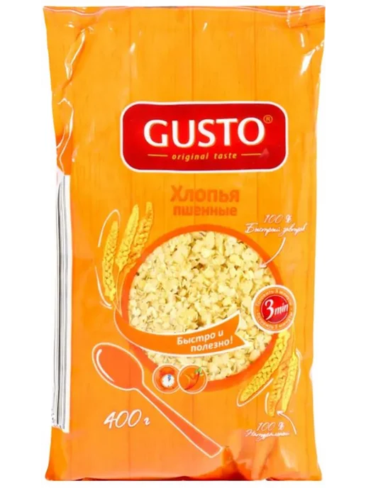 Gusto Хлопья пшенные, 400 г, 400 г, в упаковке 850 г, фото 2
