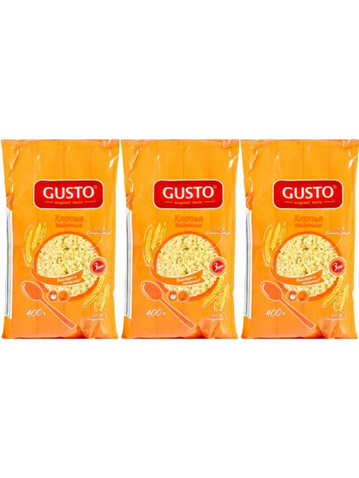 Gusto Хлопья пшенные, 400 г, 400 г, в упаковке 1,2 кг