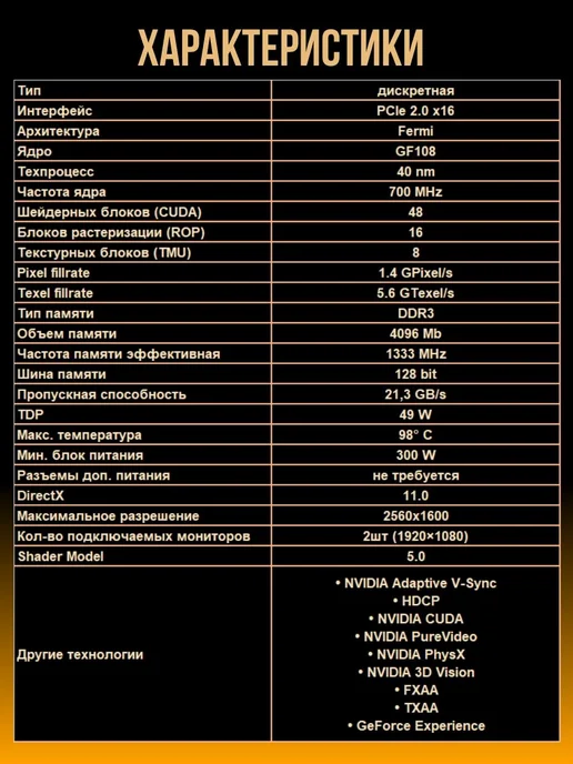 Видеокарта GeForce GT 730 4 ГБ, 4 ГБ, фото 3