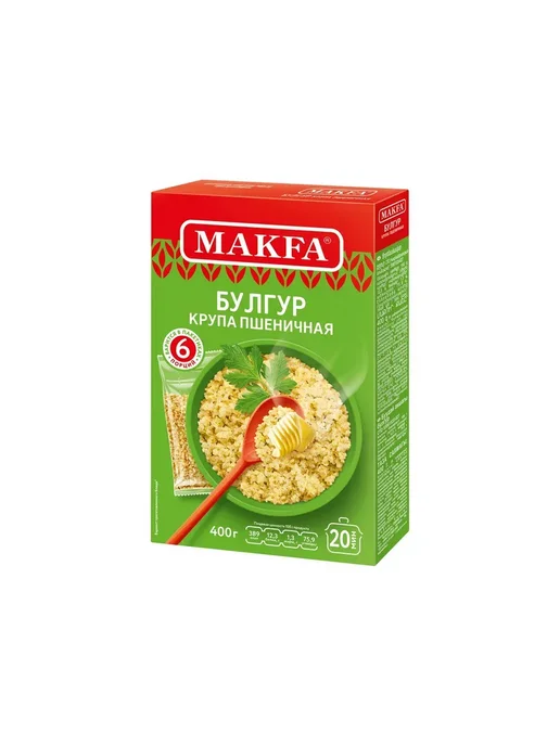 Makfa Крупа булгур 6 пакетиков 400 г, 3 уп, 400 г, фото 2