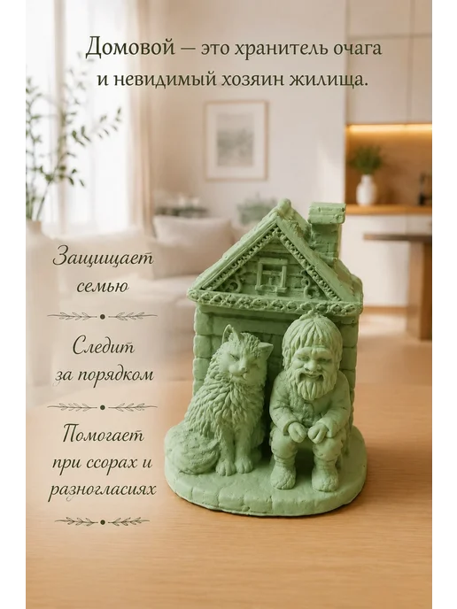 Оберег Домовой, зеленый, фото 2