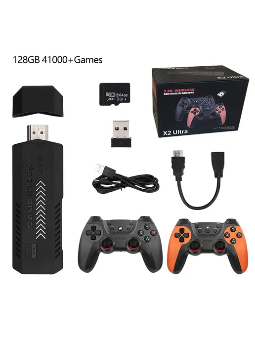 Ретро-геймпад беспроводной 4K HDMI 128ГБ 35000+ игр для ТВ, 128 ГБ