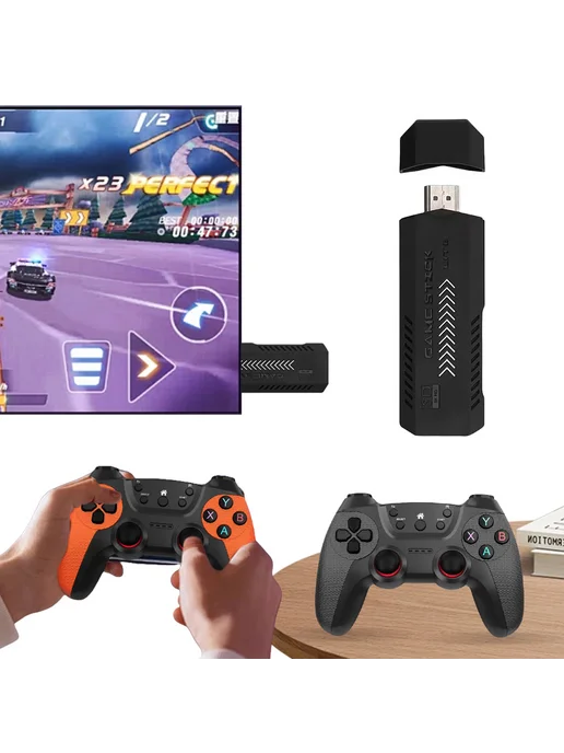 Ретро-геймпад беспроводной 4K HDMI 128ГБ 35000+ игр для ТВ, 128 ГБ, фото 4