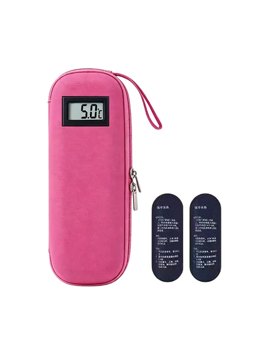 Термосумка Insulin Cooler Pink с дисплеем и 2 льдог, легкая, розовый