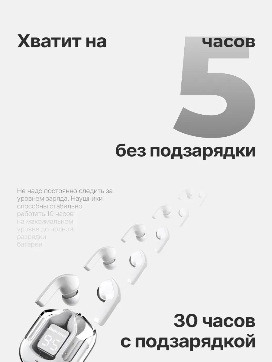 Наушники каффы беспроводные с микрофоном ULTRAPODS MAX — фото 6
