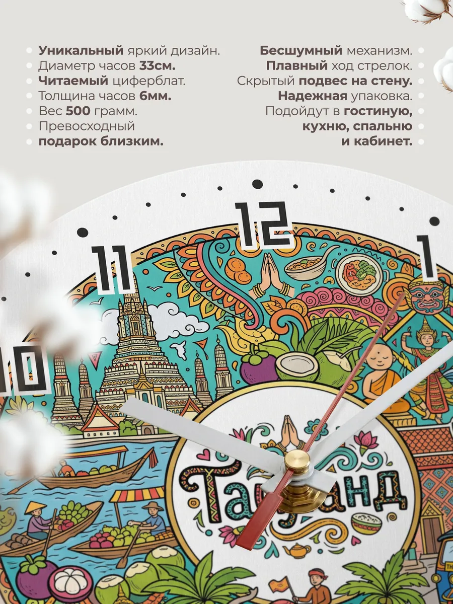 Часы настенные "Таиланд" — фото 3