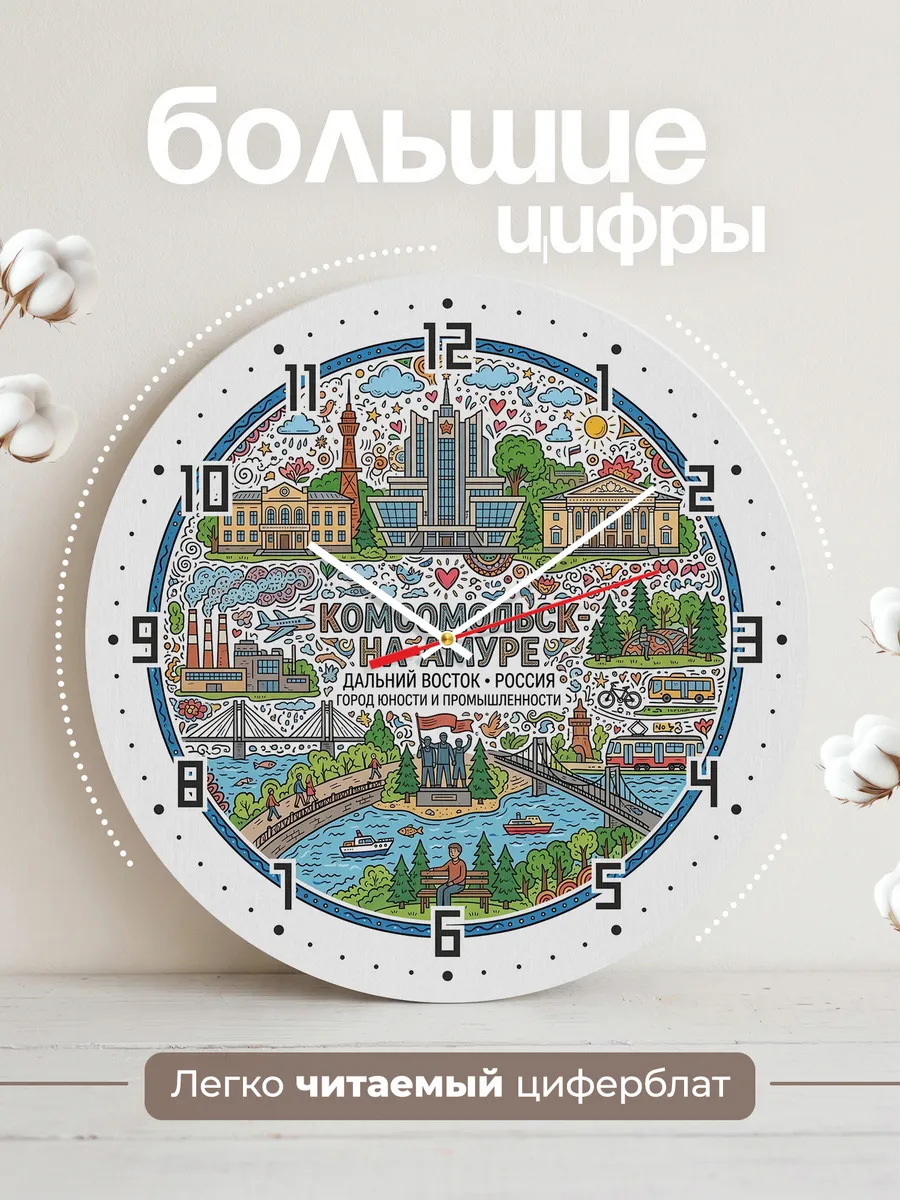 Часы настенные "Комсомольск-на-Амуре" — фото 4