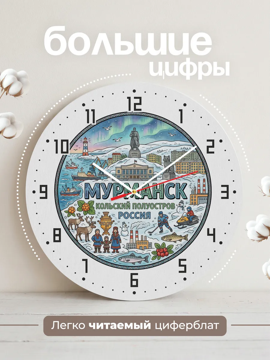 Часы настенные "Мурманск" — фото 4