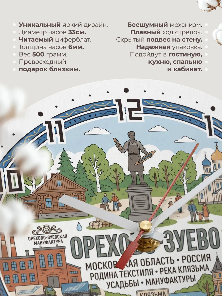 Часы настенные "Орехово-Зуево" — фото 3
