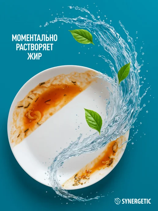 SYNERGETIC Средство для посудомоечной машины с лимоном, 1 л, 1 л, фото 4