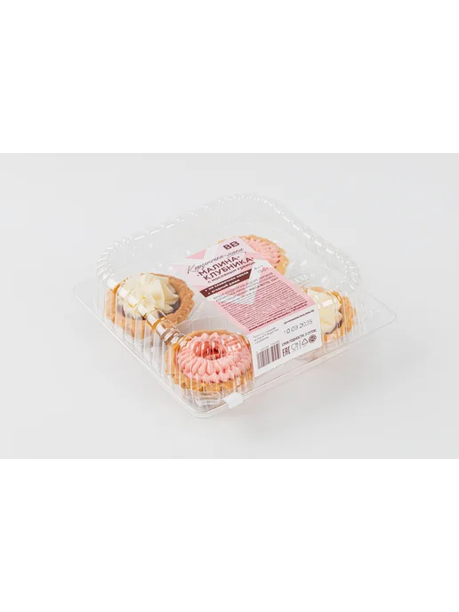 ВкусВилл Корзиночки-мини "Малина-клубника" с масляным кремом, 4 шт, 4 шт, фото 2