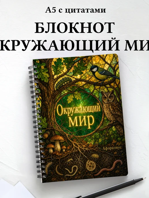 Блокнот Окружающий мир с мотивирующими цитатами