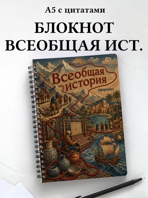 Блокнот Всеобщая история с мотивирующими цитатами