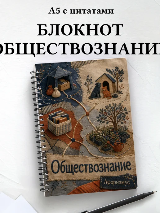 Тетрадь Обществознание с мотивирующими цитатами