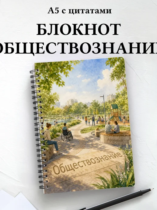 Блокнот Обществознание с мотивирующими цитатами