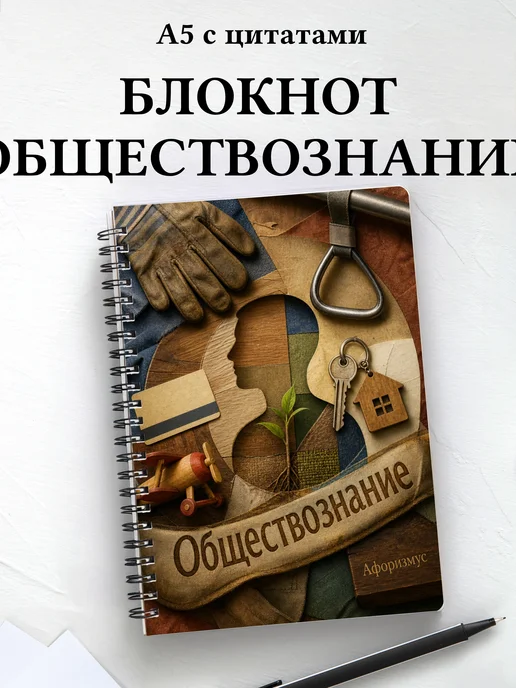 Блокнот Обществознание с мотивирующими цитатами