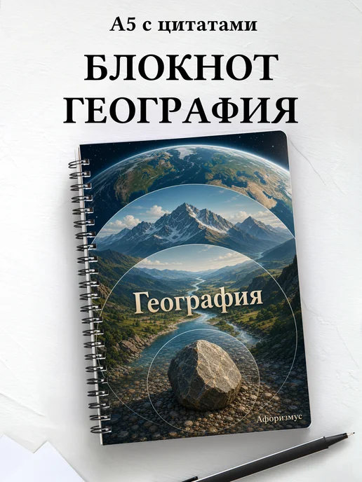 Блокнот География с мотивирующими цитатами