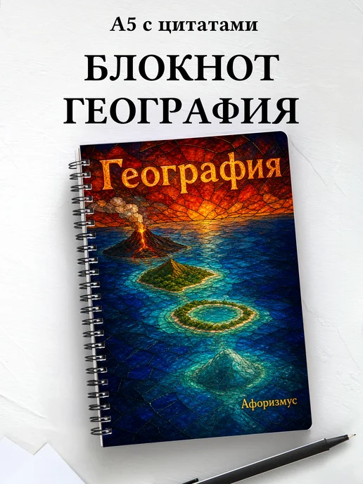 Блокнот География с мотивирующими цитатами