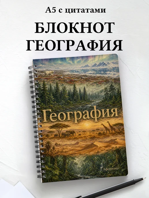 Блокнот География с мотивирующими цитатами