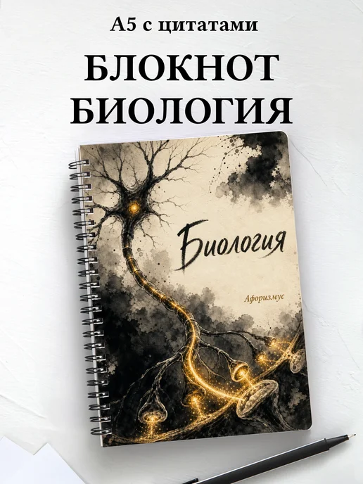 Блокнот Биология с мотивирующими цитатами