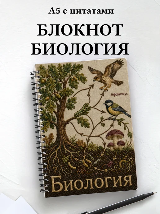 Блокнот Биология с мотивирующими цитатами