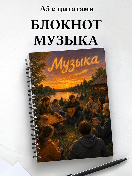 Блокнот Музыка с мотивирующими цитатами
