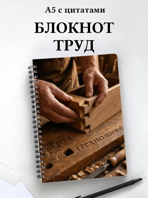 Блокнот Труд (технология) с мотивирующими цитатами