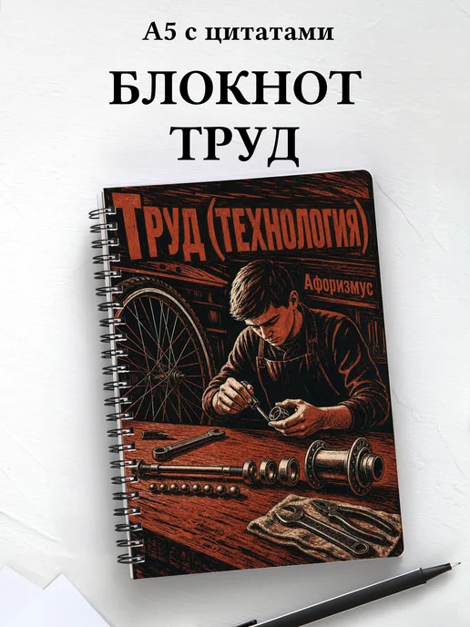 Блокнот Труд (технология) с мотивирующими цитатами