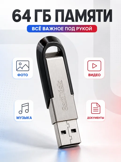 Элен69 Флешка 64 ГБ быстрая USB 3.0 в металлическом корпусе, 64 ГБ, фото 3
