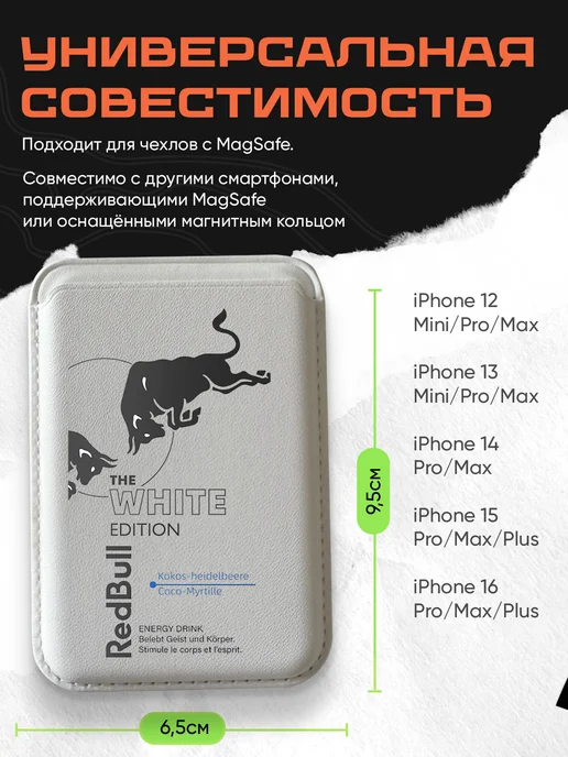 Cheri_k Женский картхолдер на iPhone, белый, фото 4